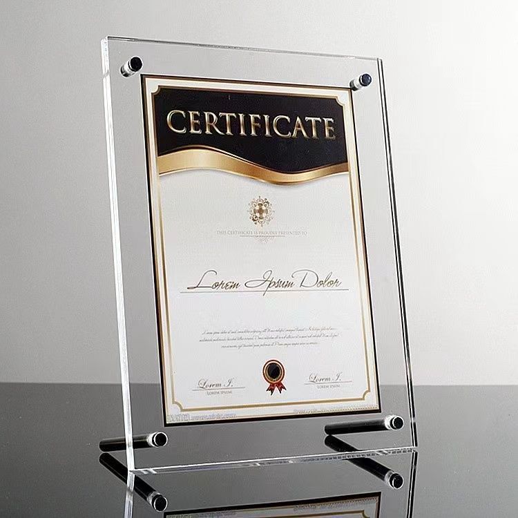 Acrylic Transparent Photo Frame 6inch Wall-Mounted A3 A4 Business License Frame Authorization Certificate Display Stand