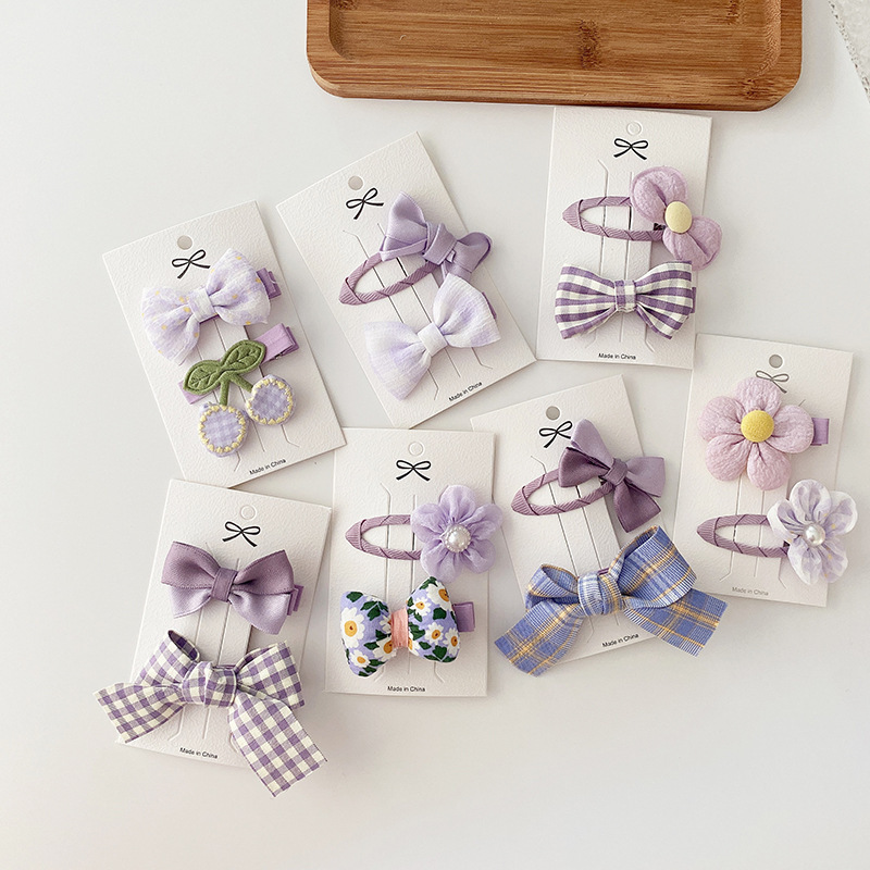 New Dream Purple Sweet Bow Hairpin Korean Girl's Heart All-match Youth Bangs Edge Hair Accessories New Dream Purple Sweet Bow Hairpin Korean Girl's Heart All-match Youth Bangs Edge Hair Accessories
