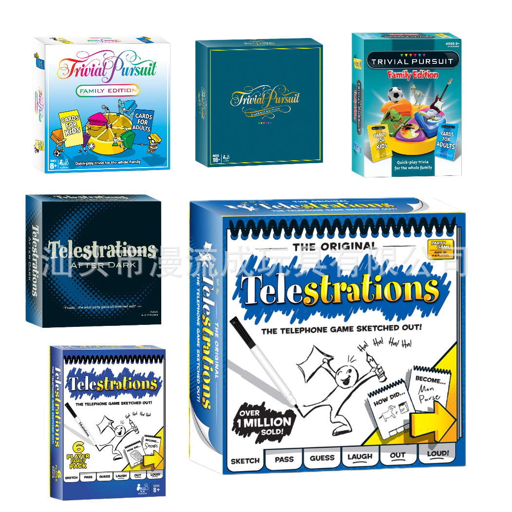 Foreign Trade Cross-Border English Expressive Painting Adult Casual Party Tabletop Card Game Telestrations