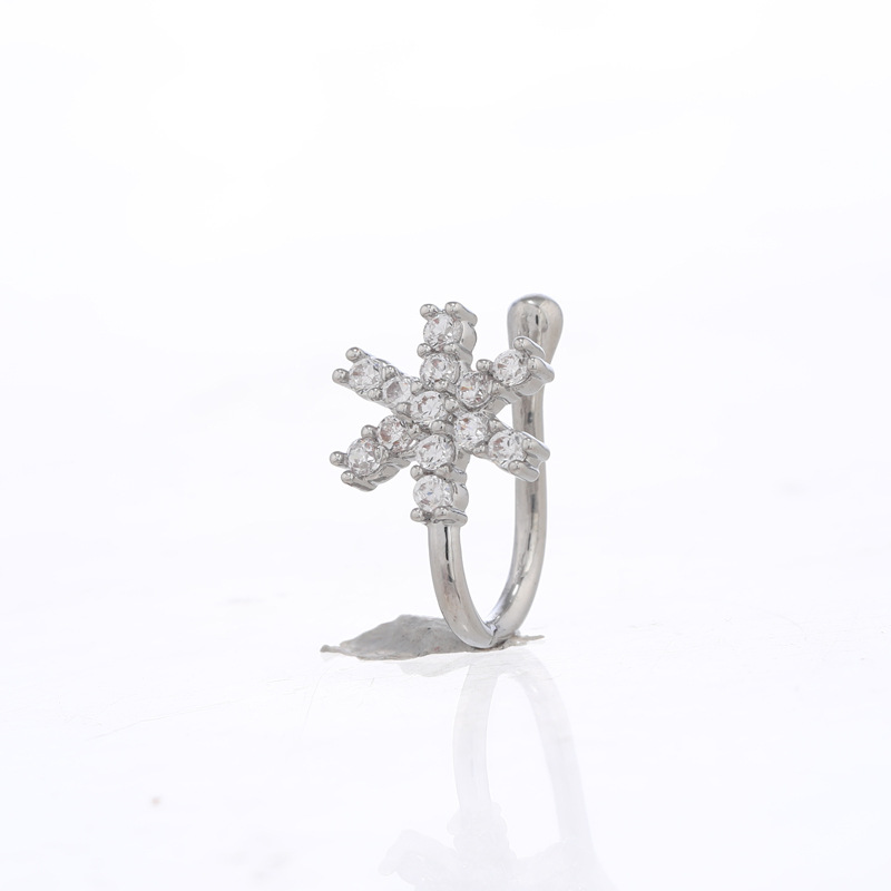 Fashion Moon Crown Alloy Inlay Zircon Nose Ring 1 Piece