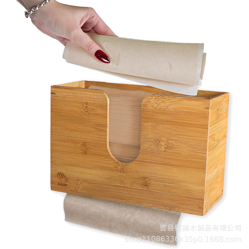 竹木纸巾盒可印LOGO收纳盒广告纸抽盒刻字家居饭店餐厅酒店抽纸盒