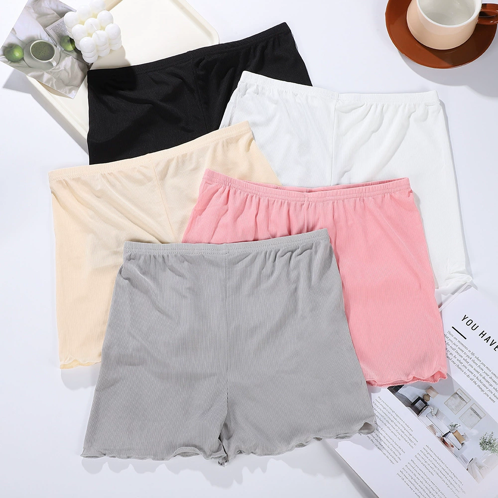 Осенне-зимние тонкие бесшовные шорты-леггинсы из ледяного шелка, три четверти длины, женские, под юбку, защита от просвечивания, дышащие, не скручиваются