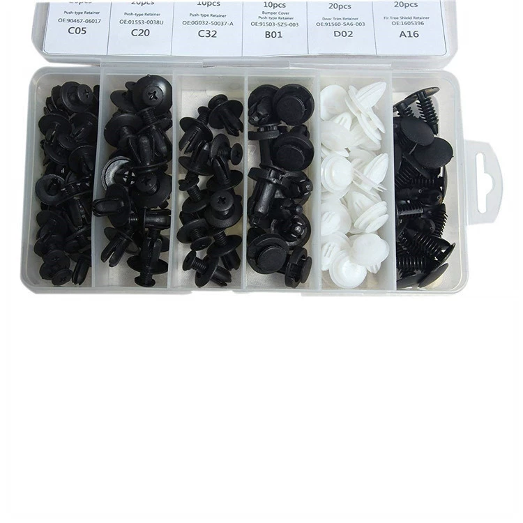 [100PCS盒装汽车卡扣盒装100PCS组合套装尼龙卡子保险杠卡扣]