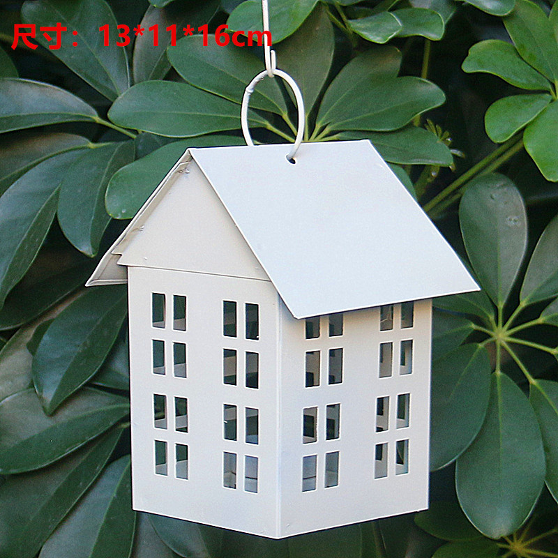 Retro hacer viejas casas de cuento de hadas lámparas de viento cabaña colgar decoración de comercio exterior de hierro forjado exportación decoración de jardín comestibles japonés