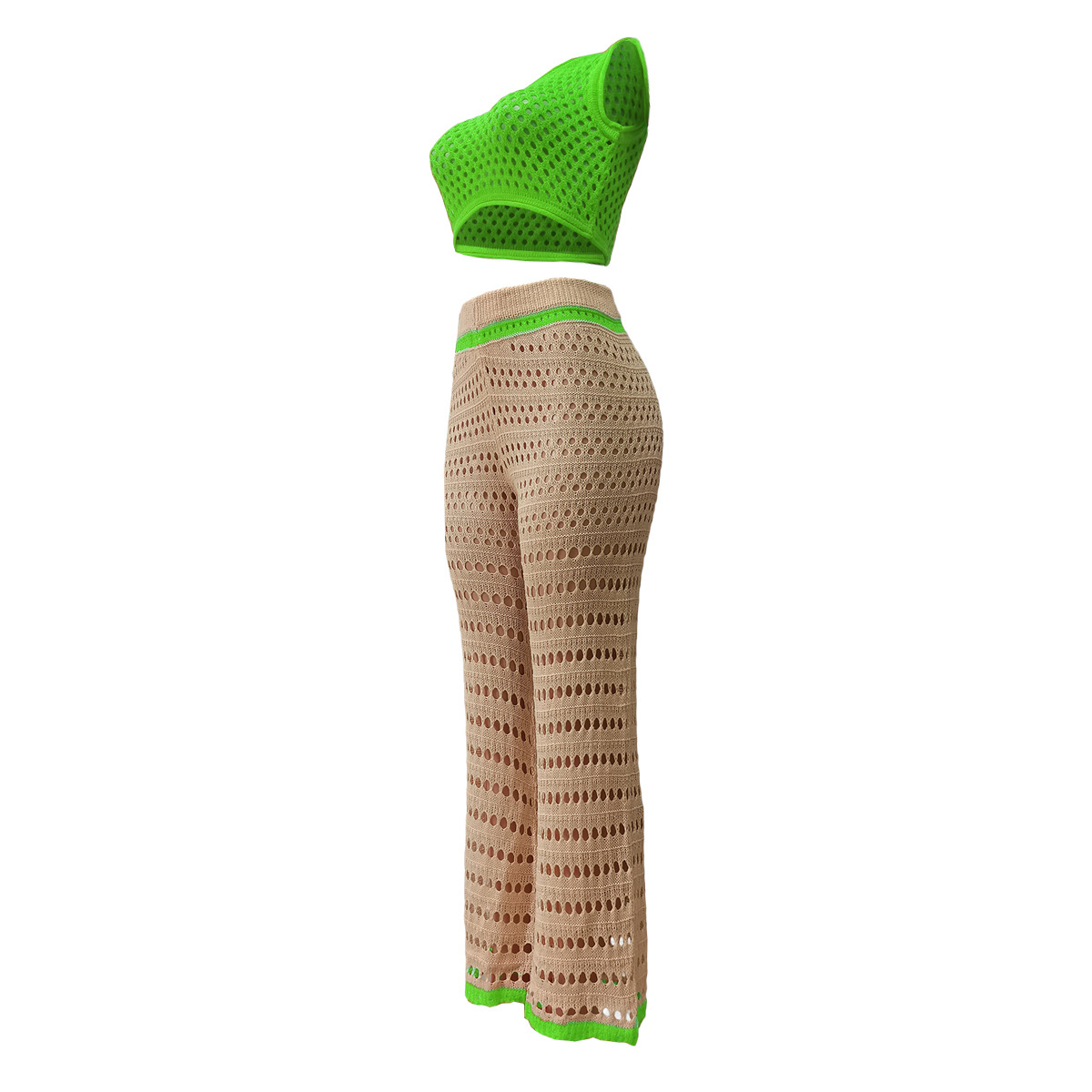 Urban Fashionable Knitted Hand Crochet Outdoor Sports Casual Suit Women Clothing