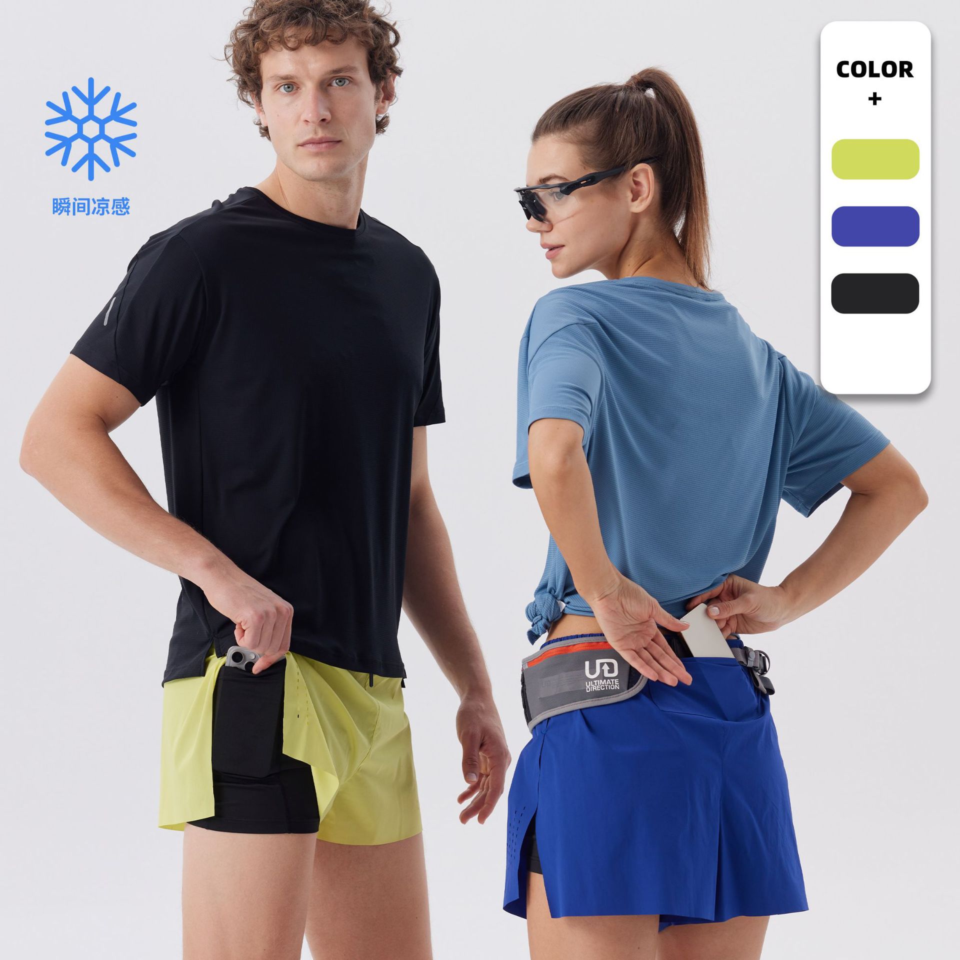 Pantalones cortos de secado rápido para deportes al aire libre Pantalones de tres puntos para correr para hombres