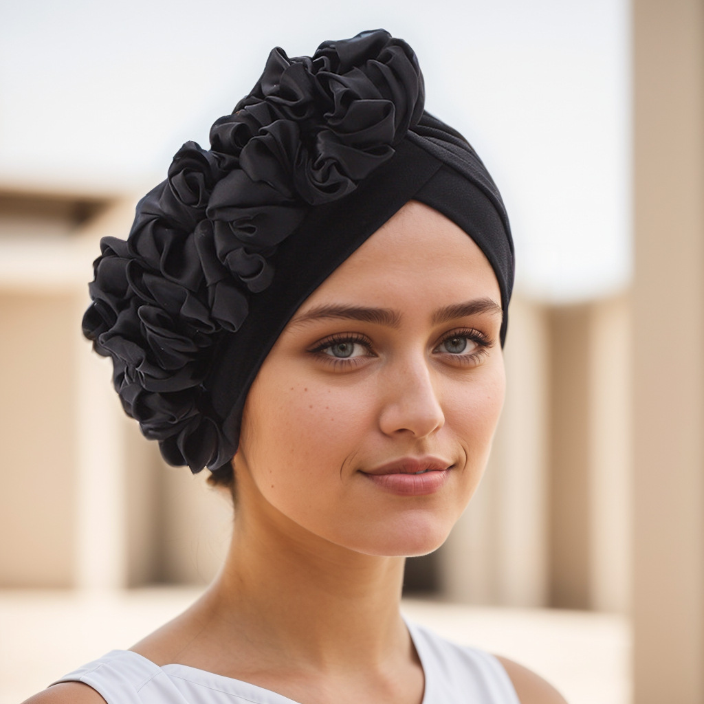 Muslim hat Large floral side African hat Indian hat Muslim hat_voghion.com