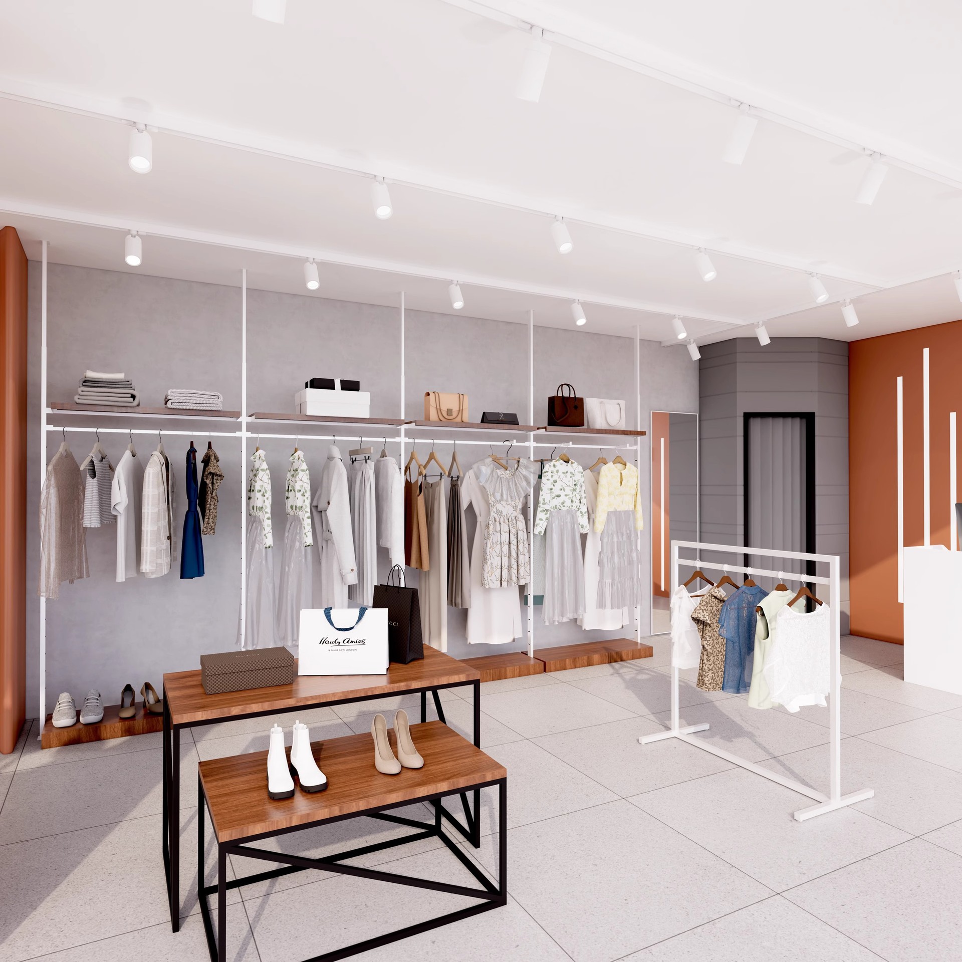 Tienda de ropa de mujer transfronteriza estante de exhibición de ropa de mujer bolso especial contenedor multicapa con estante de exhibición de luz estante de grosor