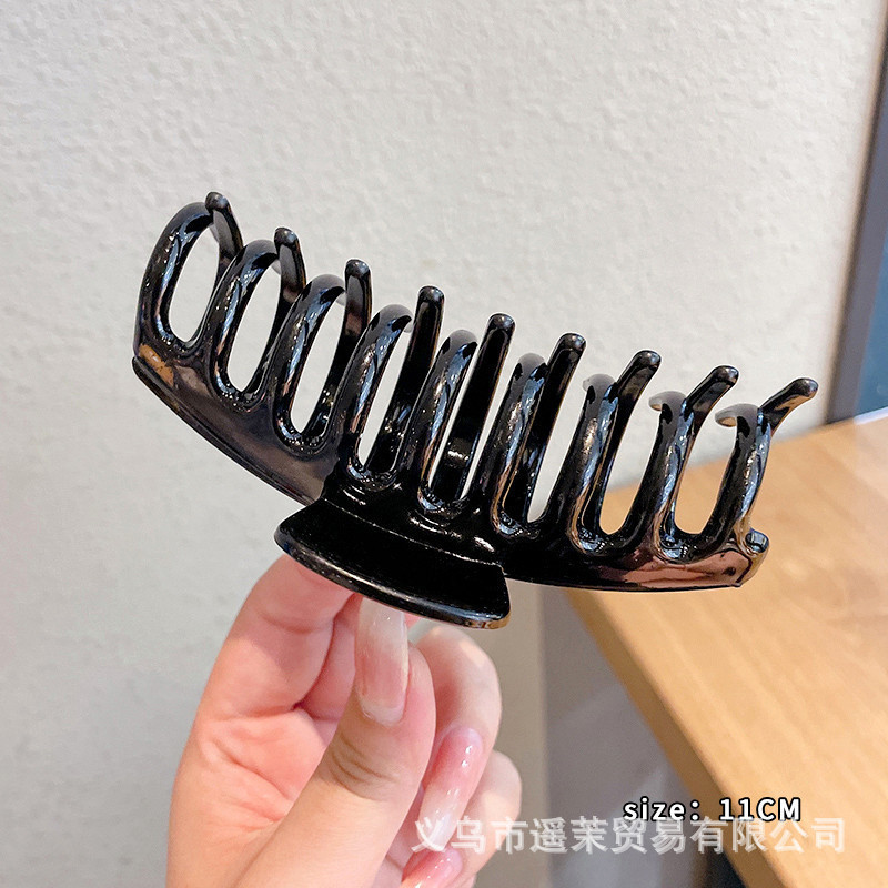 咖色磨砂抓夹女2025年新款发夹后脑勺大号发量多鲨鱼夹子发卡头饰|undefined