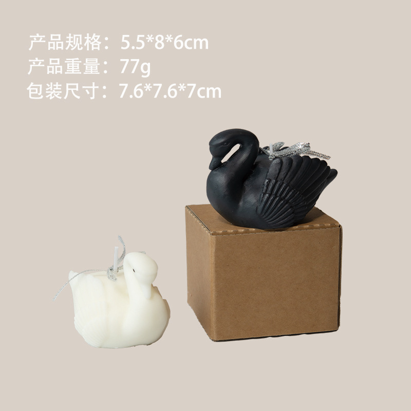 Ventas transfronterizas calientes de alto nivel aromático cisne vela romántica lindos adornos de vela decoración regalo acompañante