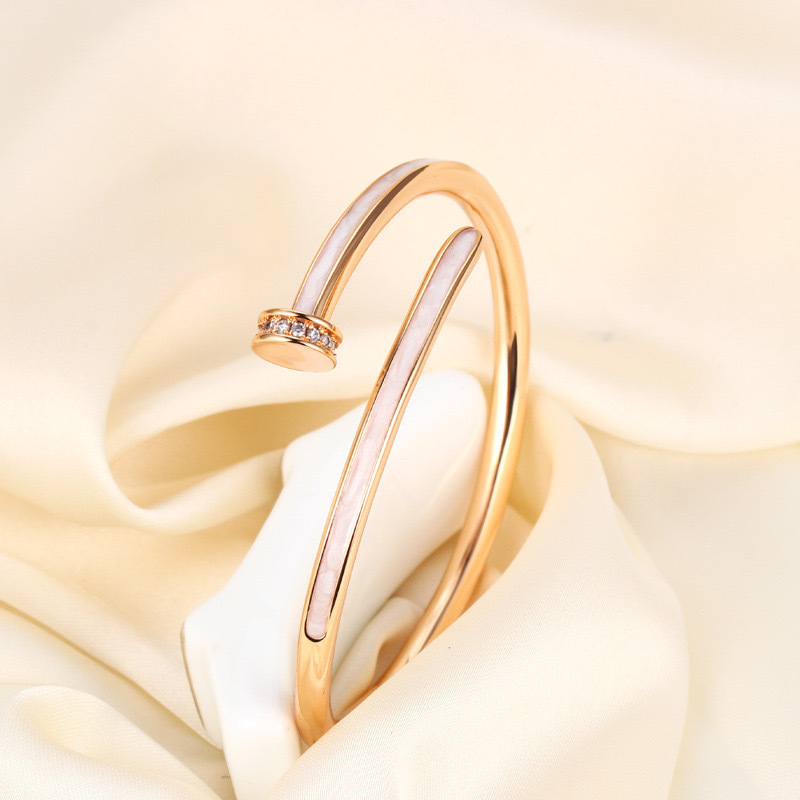 Pulsera de lujo color oro champán con diamantes, diseño de hueso de serpiente, colección exclusiva para exportación transfronteriza, modelo nuevo 2025