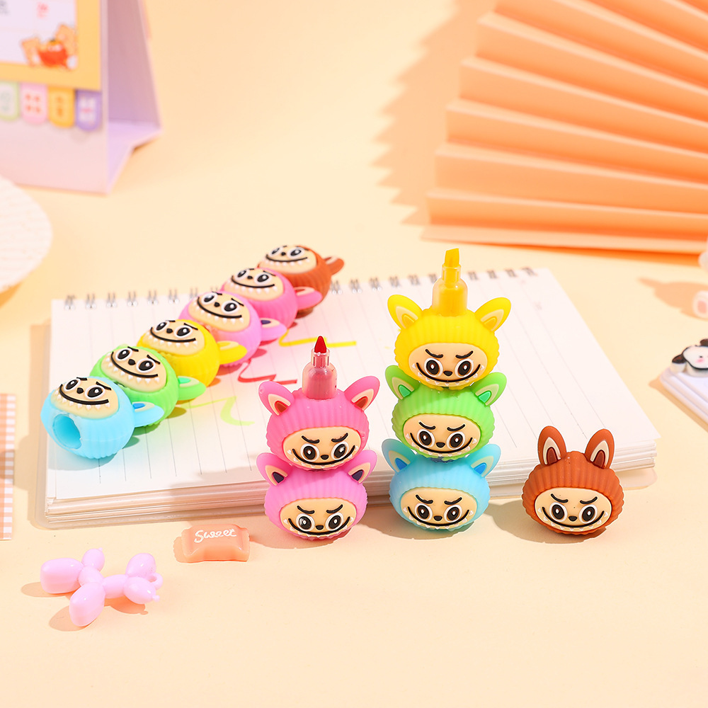 5 colores creativos de tela pequeña lápiz de brillo lápiz de dibujos animados lápiz de empalme de cuentas de mano lápiz de graffiti DIY lápiz de marca