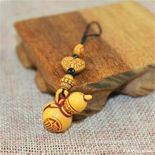 仿桃木一帆风顺树叶福字娃娃钥匙扣挂件批发 地摊货源创意小礼品