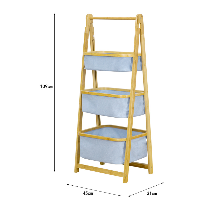 Cesta de almacenamiento plegable canasta de almacenamiento de ropa sucia cesta de lavandería doméstica canasta de lavandería de doble capa estante de almacenamiento de tela de bambú