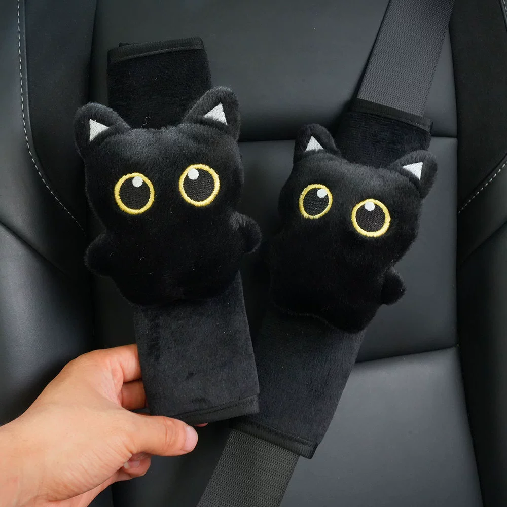 Новая игрушка для черного кота, безопасная наплечная подушка для автомобиля, плюшевая милая наплечная подушка для девочек с котом, подарок для пары, ins