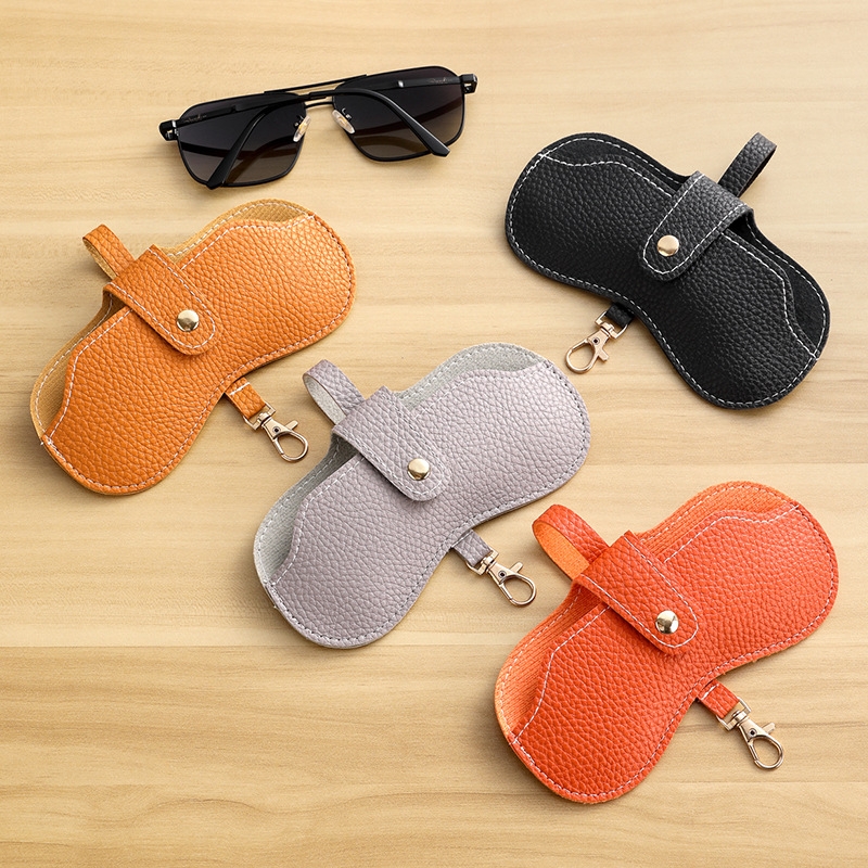 Caja de gafas de sol para la miopía retro bolsa de gafas de sol portátil caja de gafas de botón bolsa de almacenamiento de gafas de moda simple