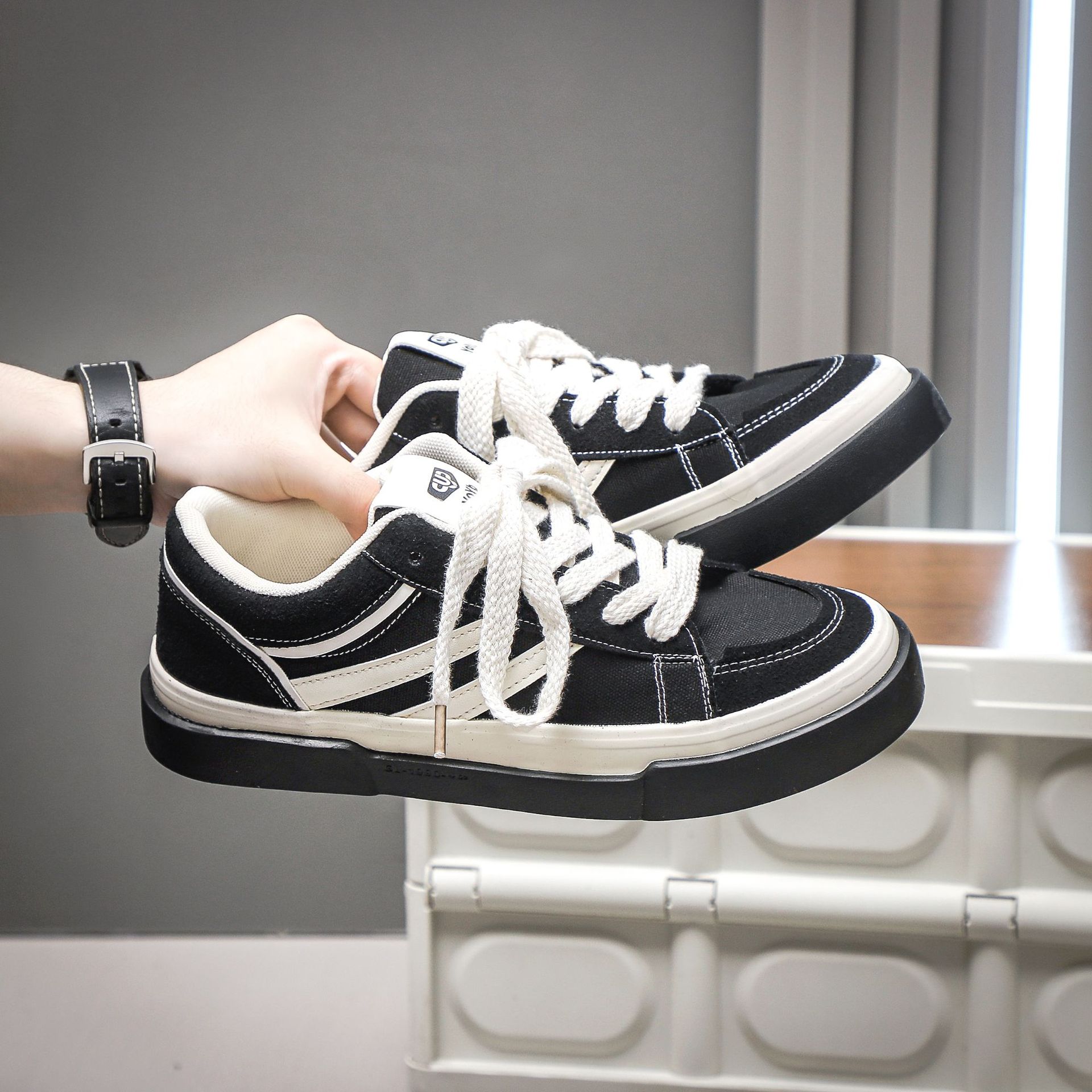 Retro estilo de puerto zapatos de piso grueso para hombres 2025 verano nuevos zapatos de lona estudiantes zapatos casuales de nicho image 7