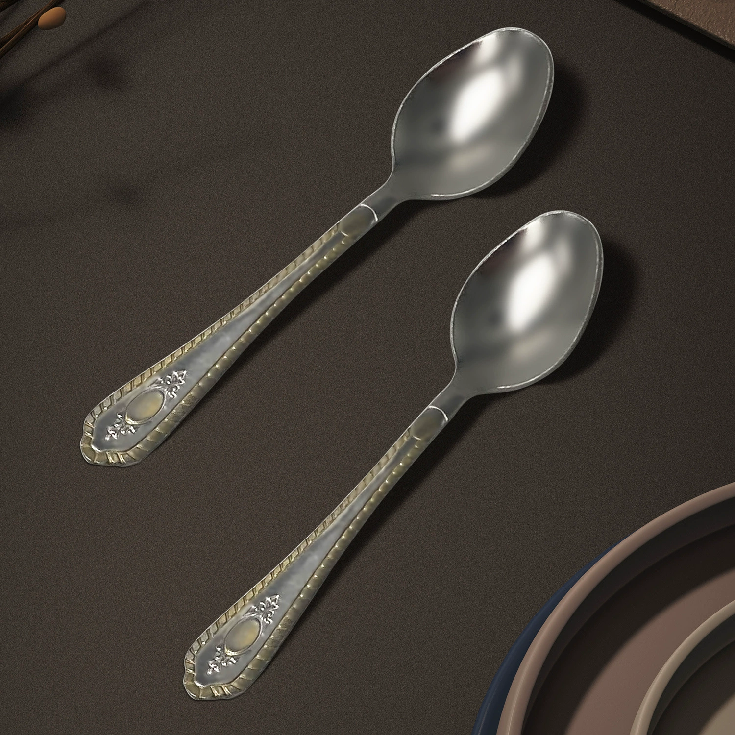 Фабрика оптовой прямой поставки Logo 410 посуда ложка кофейная ложка десертная ложка с титановым покрытием из нержавеющей стали