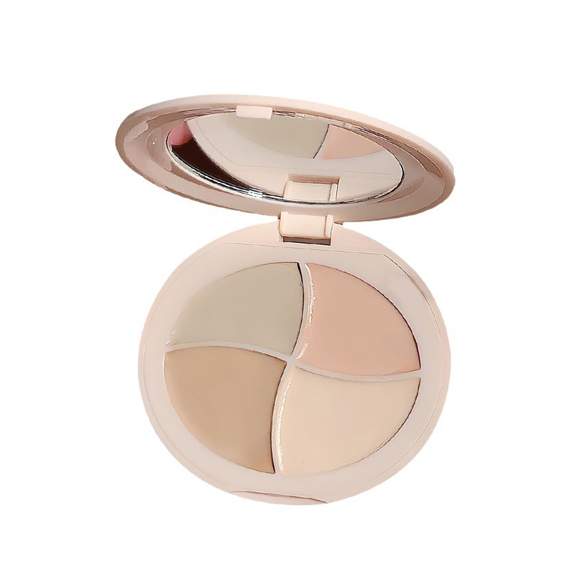 Placa correctora de cuatro colores ZVEV para cubrir manchas faciales, marcas de acné, pecas, ojeras