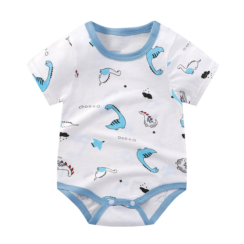 Short-Sleeve Baby Romper Summer Bodysuit, Newborn Girls, Thin Lightweight, 59–90 cm