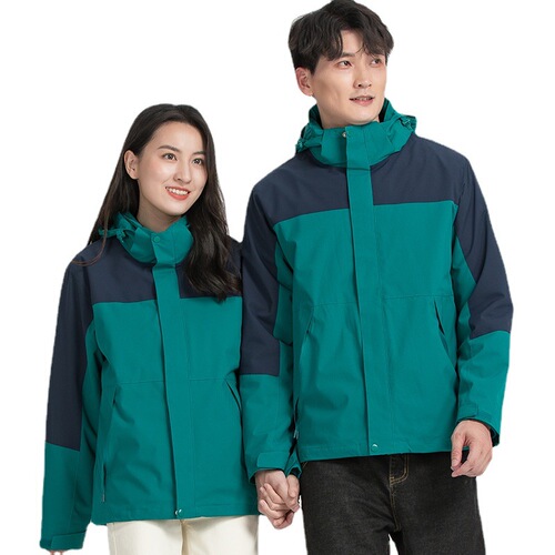 New three-in-one jacket men's hiking camping waterproof casual two-piece set women's jacket jacket custom LOGO