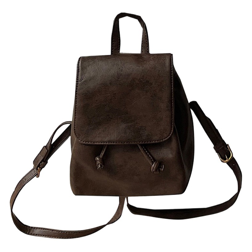 Red Riding Book Style Small Retro Brown Backpack Women's 2023 Spring and Summer New Ins Simple All-match Shoulder Bag