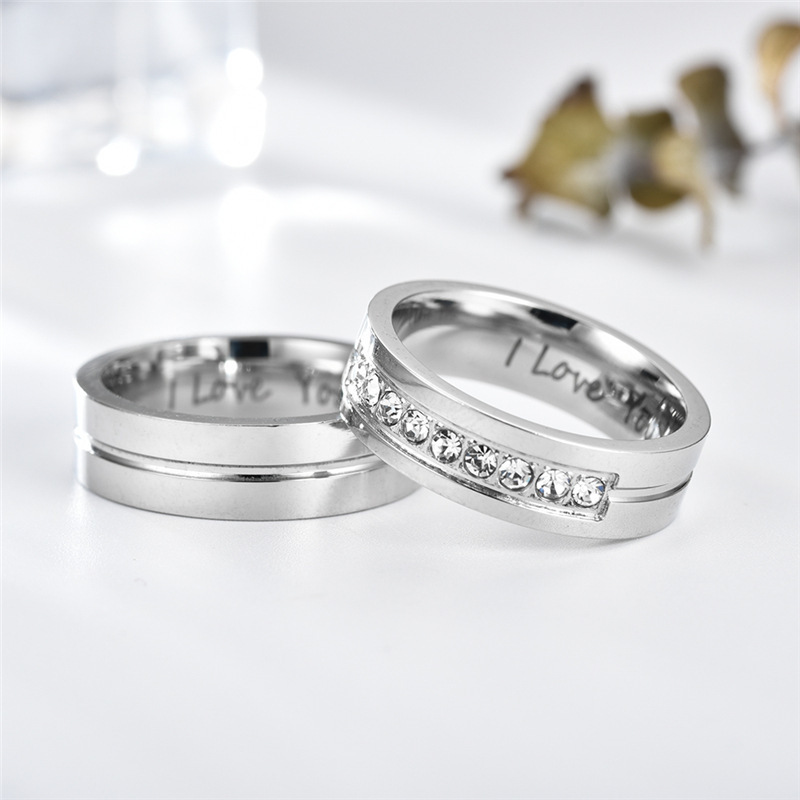 Solid Color Pattern Wholesale Jewelry Casual Simple Style Solid Color Titanium Steel Zircon Plating Inlay Rings