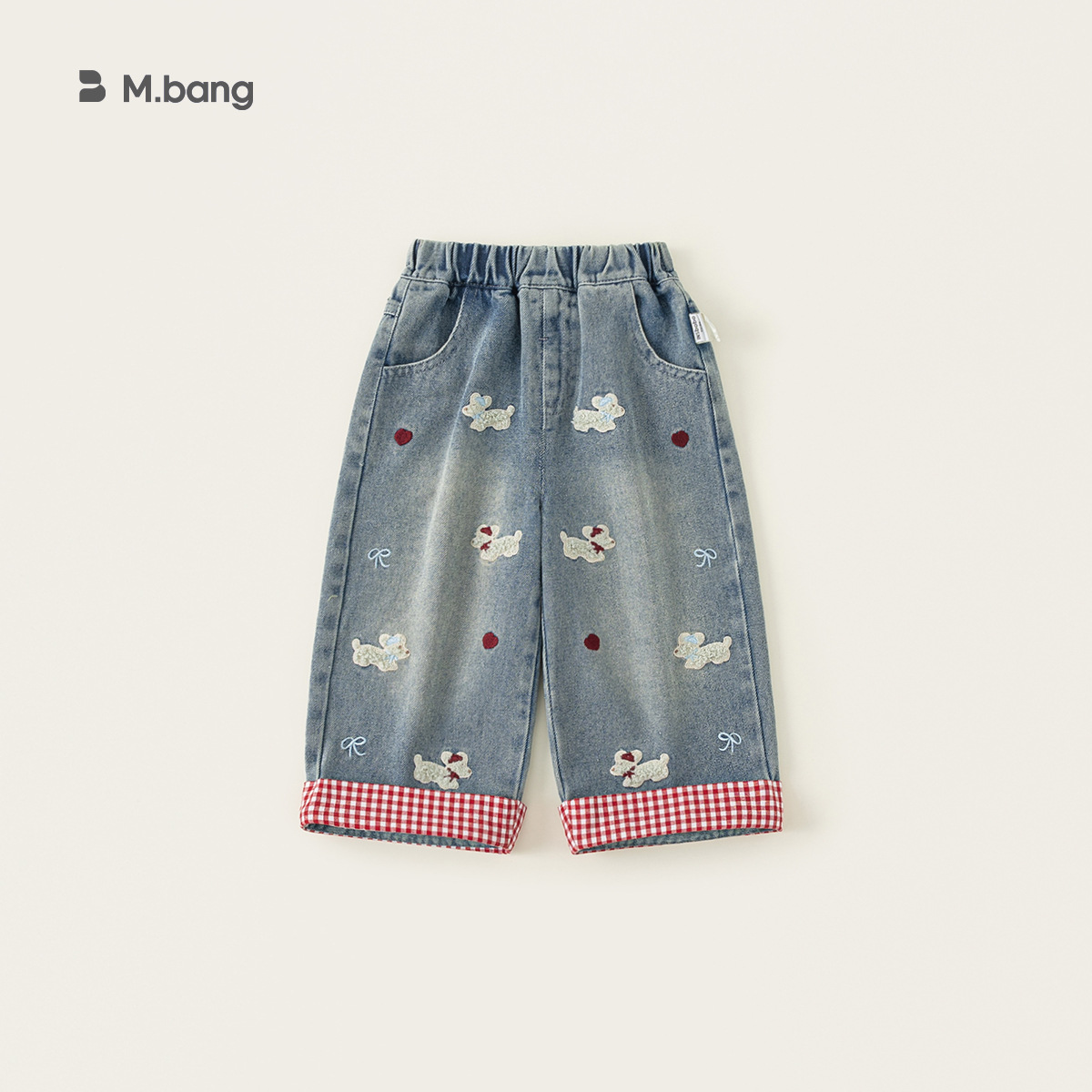 Youbao ropa para niños pantalones para niñas primavera nuevos pantalones de patchwork lindo parche bordado pantalones vaqueros casuales para niños pantalones image 7