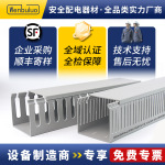 细齿线槽80*80方形塑料明装配电箱机柜工业灰色阻燃加厚pvc配线槽