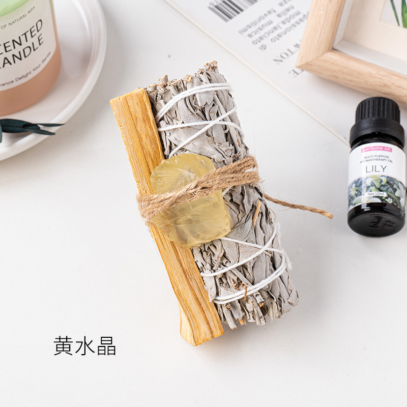 アメリカのカリフォルニア産ホワイトセージ、シダー、ラベンダー、ブルーグラスのアロマセット、空間浄化用聖なる木ホワイトセージ