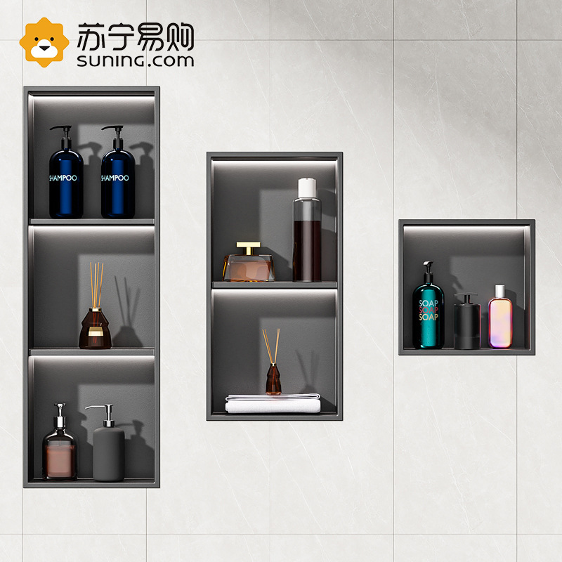 TV niche multi-layer toilet stainless steel embedded bathroom TV wall cabinet decorative wall stone display clapboard