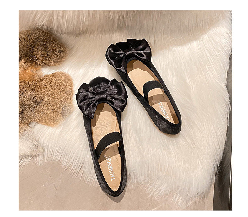 Giày búp bê nữ quai ngang kiểu Mary Jane mũi tròn, gót thấp 1–3 cm — Lụa thật màu hồng, Lụa thật màu trắng, Lụa thật màu đen chi tiết 26