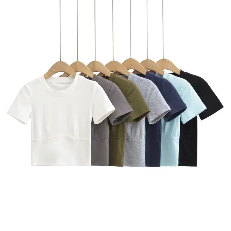 Sexy summer fitted base body-friendly short sleeve T-shirt