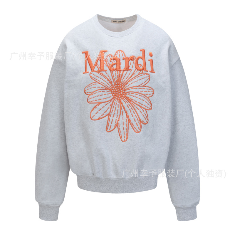 韩国Mardi卫衣赵露思同款小雏菊腊肠狗女秋冬刺绣印花套头圆领外|undefined
