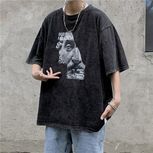 �羳�W������T-shirt�ֳ߽������伃��ˮϴ���f�к����^��T���ɶ�