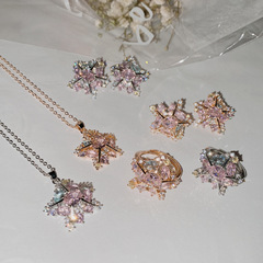 Versa Original Patrick Star Geometric Gemstone Set 18k Plated Micropaved Brilliant Zirconia Irregular Starfish Ring