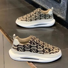 男鞋情侣夏季新款透气百搭休闲休闲鞋软底脚蹬潮鞋厚底古风经典