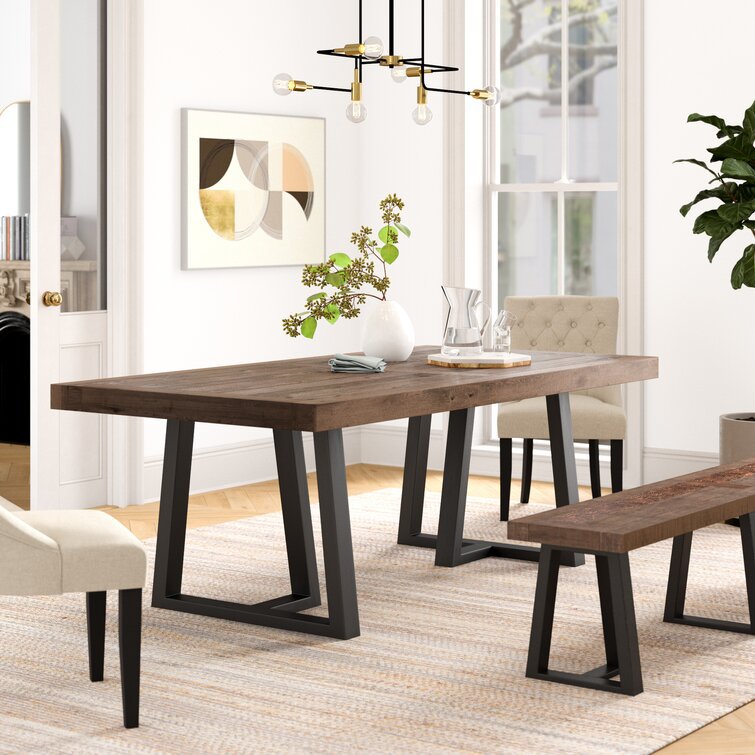 Mesa de comedor de MDF de exportación de lujo ligero y alta sensación de mesa de comedor de madera sólida mesa de comedor de madera
