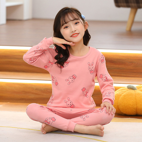  New Children's Clothing Autumn and Winter Pure Cotton Underwear Set Boys and Girls Underwear Home Clothing Category A Autumn Clothes