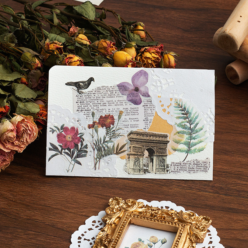 INS fresco 3 piezas en pegatinas planas de oro flor Idioma DIY álbum y papel pegatinas Diario planta flor pegatinas