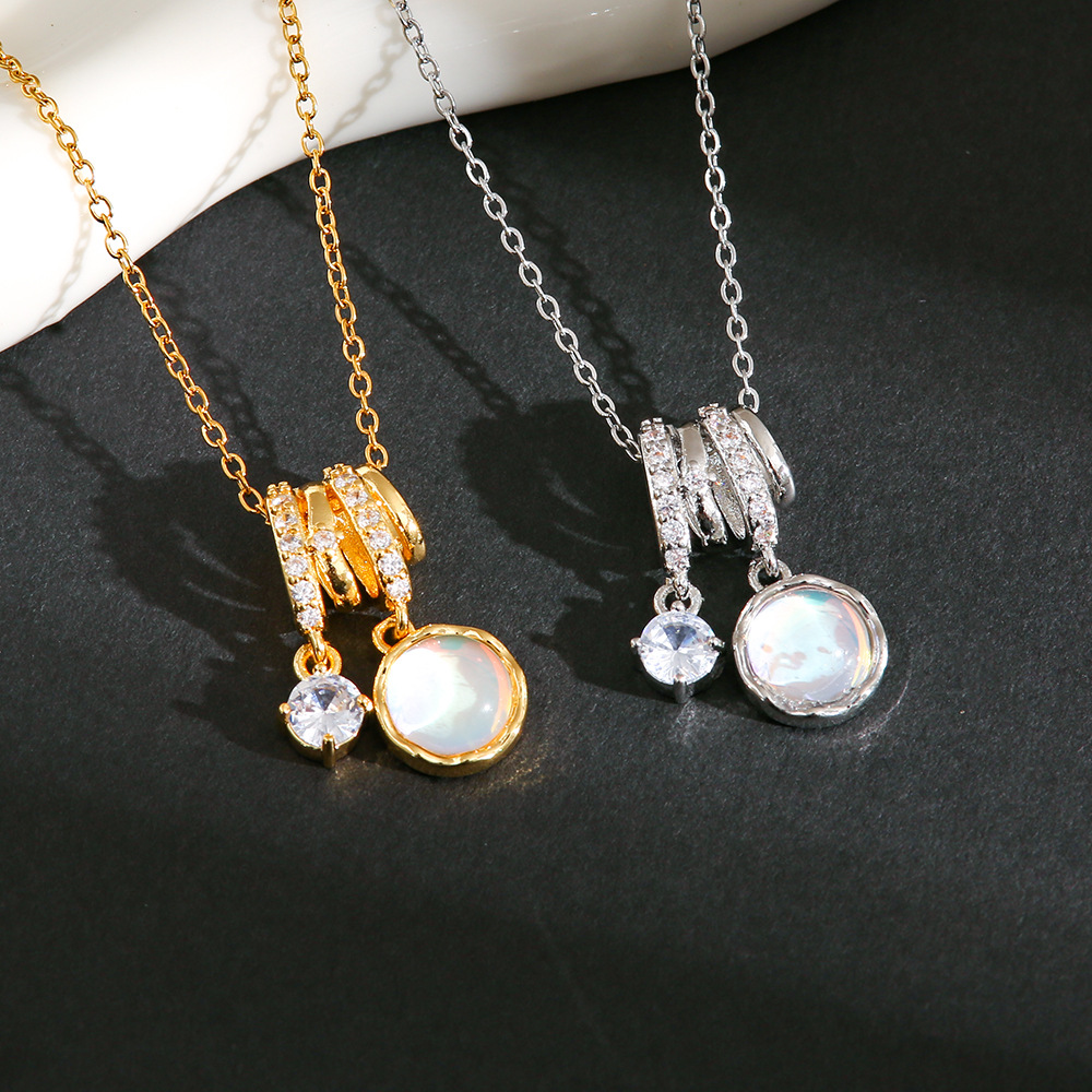 cable chain Chain Type 1 Piece Quantity Wholesale Jewelry Classic Style Round Titanium Steel Copper Plating Cable Chain Pendant Necklace