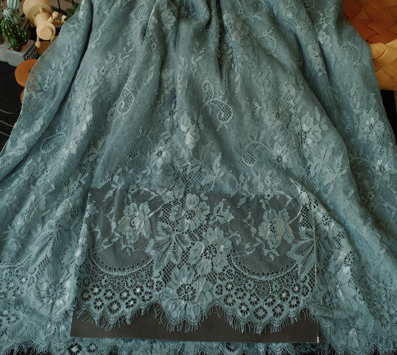 1.5 M × 3m pestañas suaves tela de encaje DIY ropa falda cortina de escritorio tela de fondo decoración