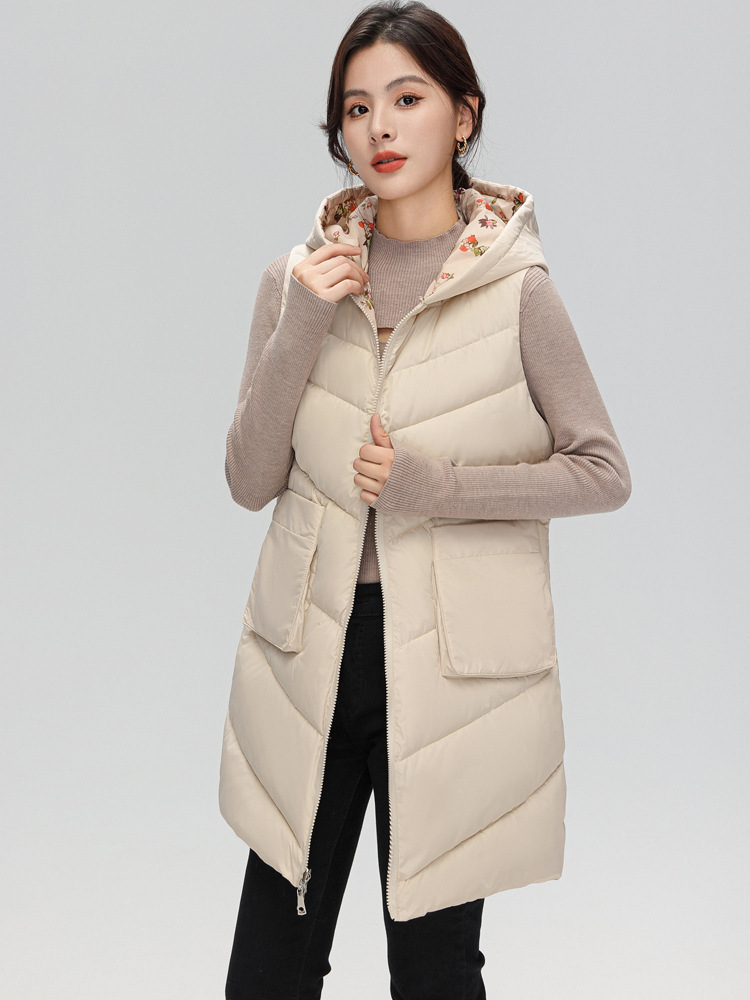 Tragen kapuze baumwolle weste auf beiden seiten zu halten frauen warm in herbst winter, 2023 neue Koreanische version mit verdickt und_voghion.com
