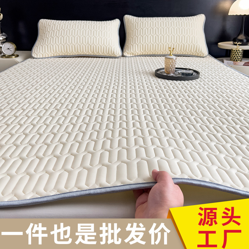 ラテックスマット3点セット 夏用アイスシルク冷感シーツ 夏用子供用洗えるシングルエアコンマット 冷感マット|undefined