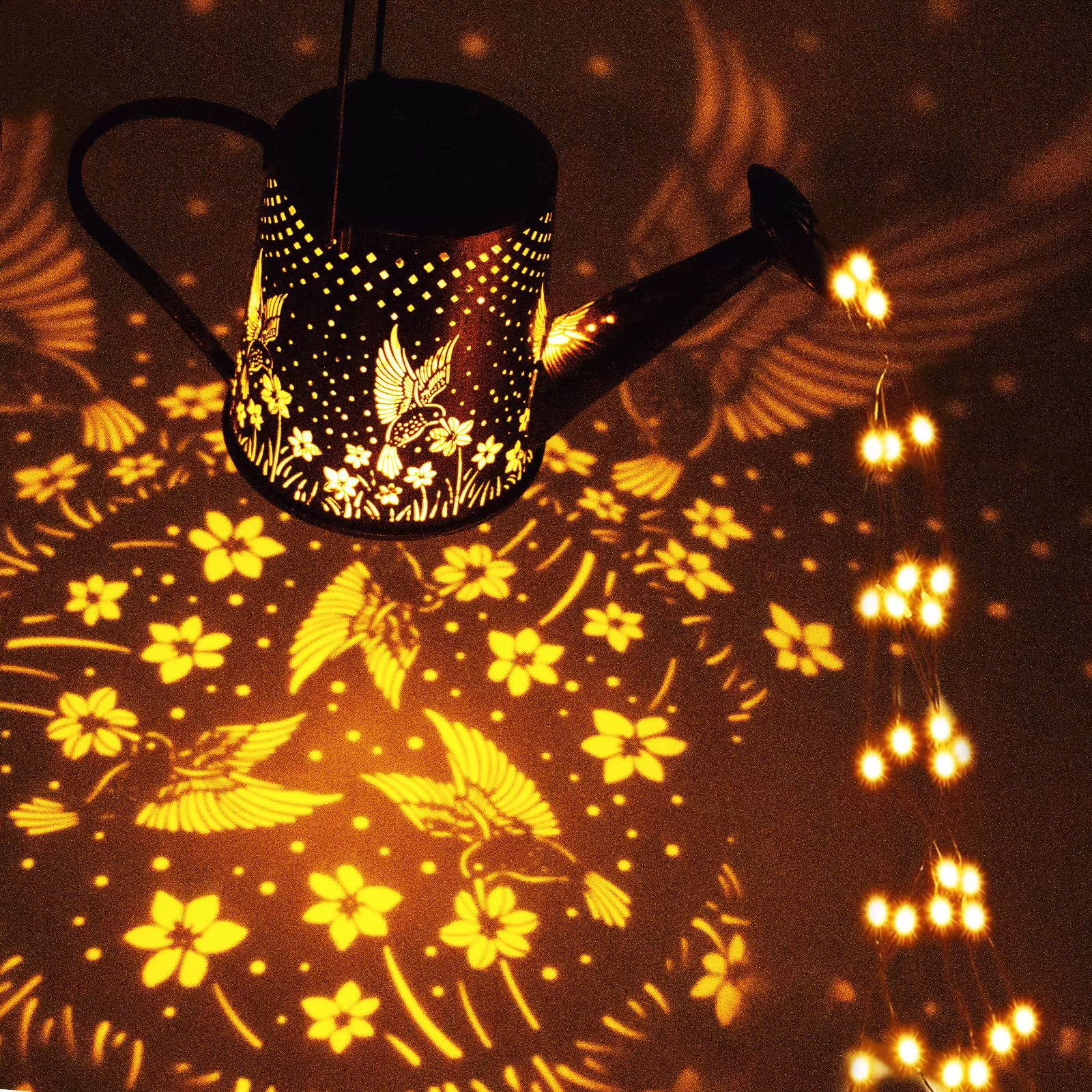 太阳能洒水壶户外灯蜂鸟悬挂灯外部装饰庭院门廊庭院小径园艺礼品