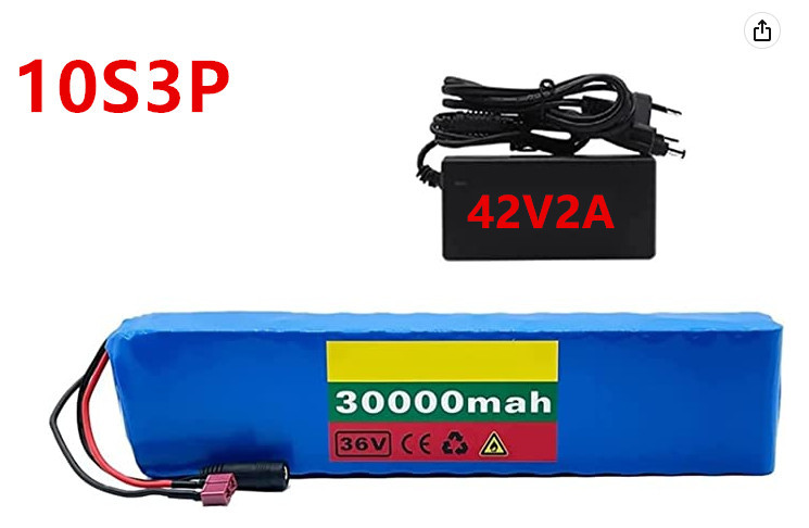 10S3P 36V30ah电池组18650锂离子电池500W用于大功率摩托车踏板车