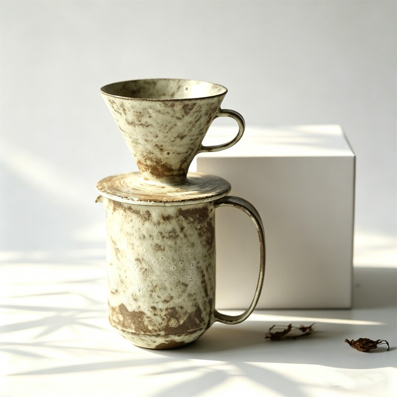 Hand coffee pot suit household v60 hand punch Japanese filter cup sharing pot filter handmade ceramic coffee maker