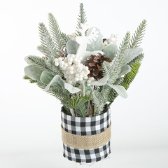 35cm Christmas decoration simulated road white series desktop small tree velvet snowfall cross-border Amazon bestseller