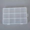 固定12格透明塑料五金工具收纳盒PP饰品渔具塑料盒电子元件包装盒