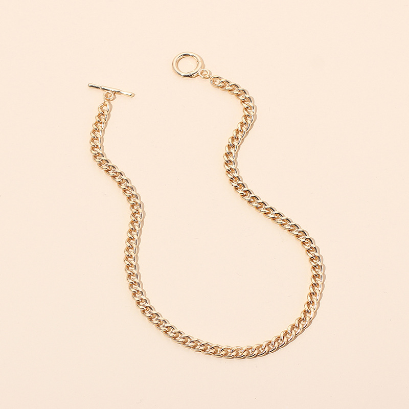 Hiphop geometric metal necklace bracelet set wholesalepicture2